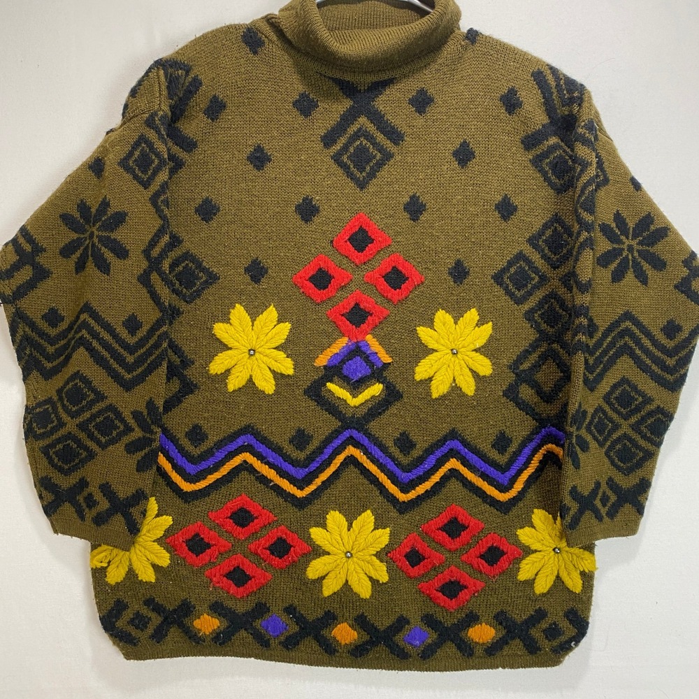 Kitty‎ Hawk by Vivian Wang Women's S Geometric Knit Turtleneck Sweater